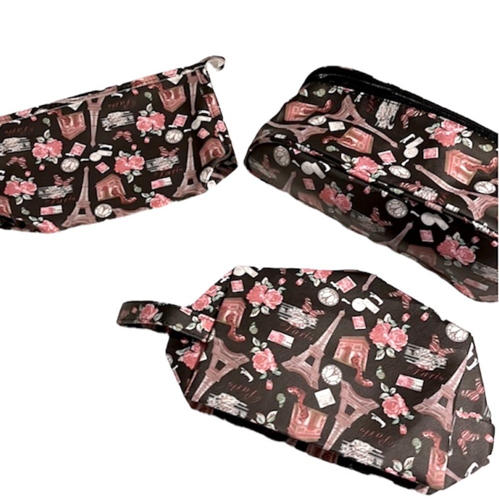 🛍️ NEW✨ Paris Three Piece Makeup - Cosmetic Bag Set
